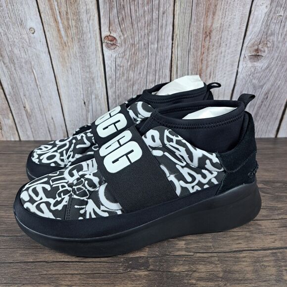 UGG Shoes - UGG Neutra Graffiti Pop Platform Slip On Sneaker Women's Sz 10 Black White (VGC)